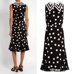 Dolce & Gabbana Sailor-collar polka-dot dress